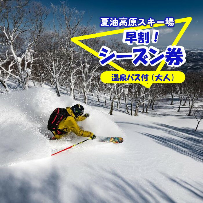 【ふるさと納税】夏油高原 スキー場 早割 シーズン券+温泉パス付 [ 大人 ] 前売り スキー リフト チケット 温泉 日帰り 観光 アクティビティ 旅行 スノーボード ウィンタースポーツ レジャー S0138 岩手県 北上市 夏油 北日本リゾート