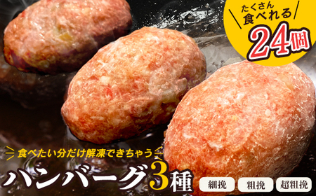 食べくらべたくなる! 3種の生ハンバーグ 80g×24個 計1920g 食感の違いを堪能!_美味しい ハンバーグ おいしい ハンバーグ 人気の ハンバーグ こだわりの ハンバーグ 簡単 ハンバーグ 北海道産 ハンバーグ 焼くだけ ハンバーグ 冷凍 ハンバーグ 食べ比べ ハンバーグ 合挽 ハンバーグ _【配送不可地域：離島】【1406941】