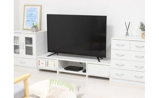 【ホワイトオーク】引出付ローボードW140