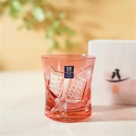 伝統的工芸品 八千代切子 ロックグラス 280ml 赤 1個入 LS19590SAU-C679【1667392】