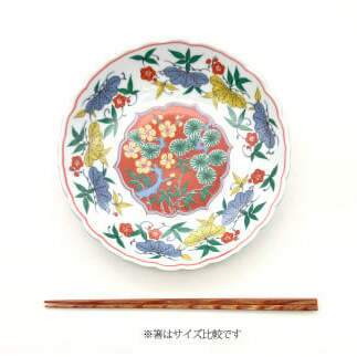 有田焼 松竹梅 6寸皿 18cm プレート 2枚【24to3 西富陶磁器】お正月 お重 おせち 取り皿 ハレの日 華やか A30-542_イメージ4