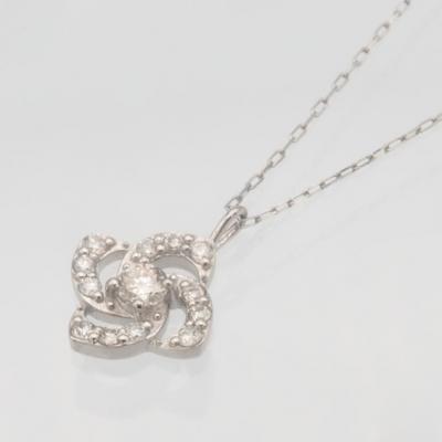 ふるさと納税 甲府市 プラチナ　0.15ct　フラワーダイヤモンド ペンダントネックレス　FHH-019724 |  | 01