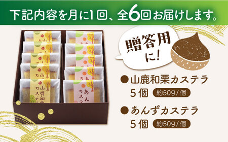【6回定期便】カステラセット 山鹿和栗 & あんず 計10個 【株式会社あんず】[ZBT009]