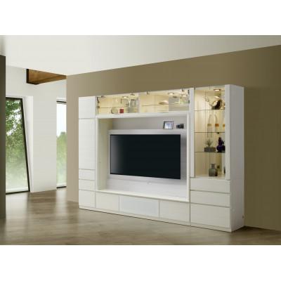 ふるさと納税 大川市 ヴァイス 幅280cm テレビボード コレクションボード ガラス棚 ホワイト