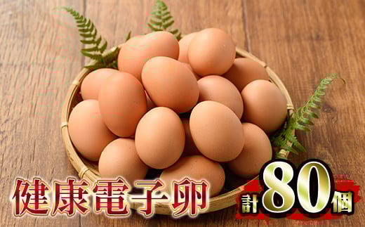 鹿児島県産！健康電子卵(計80個・10個入り×8P、M~Lサイズ)電子イオンを与えた水と飼料で体質改善された親鶏から生まれた新鮮なタマゴ！小分けパック入り【峯元養鶏】【A-1052H】