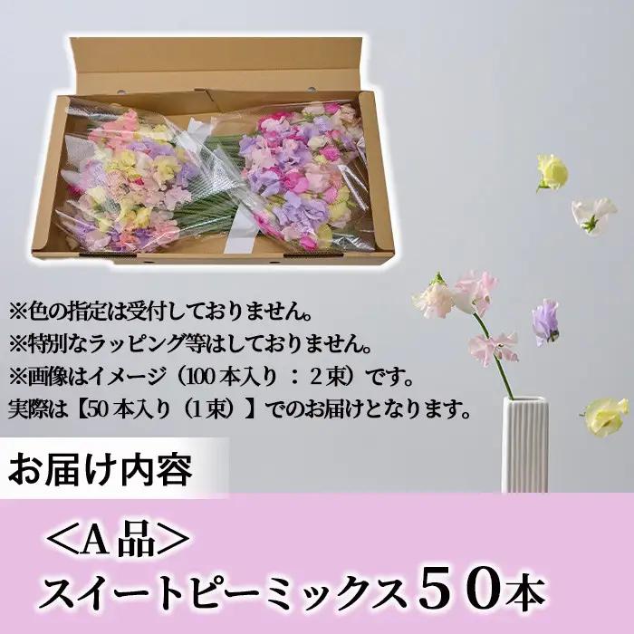 ＜先行予約受付中！2027年1月から順次発送予定＞＜A品＞スイートピーミックス(50本)花 常温 【AL-3】【安田農園】