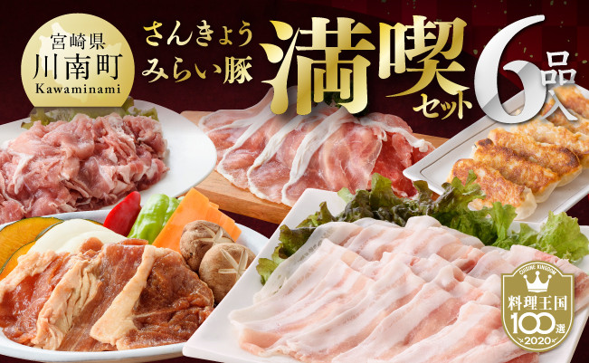 ※令和8年7月発送分※小分けで使いやすい！さんきょうみらい豚満喫セット 【 しゃぶしゃぶ 切り落とし ウデ モモ 鉄板焼 餃子 生ハム切り落とし ハンバーグ 】