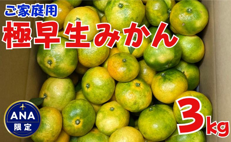 極早生みかん 3kg ご家庭用 農園直送 先行予約 【10月上旬から順次発送予定】 愛媛 数量限定 愛媛県産 人気 柑橘 伊予市｜ A98