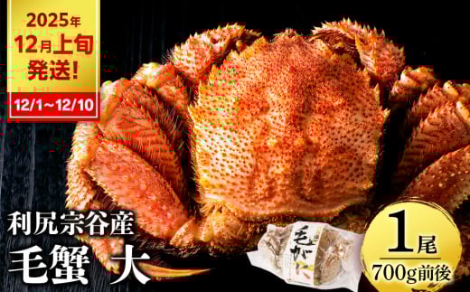 【2025年12月1日～12月10日発送】 利尻島産 毛ガニ 大サイズ （700g前後）1尾＜利尻漁業協同組合＞