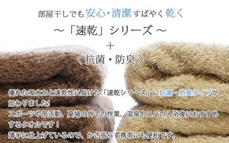 今治タオルブランド 乾きやすい 「速乾」シリーズ 抗菌防臭ミニバスタオル2枚セット （ブラウン＆ベージュ） 【Hello!NEW】