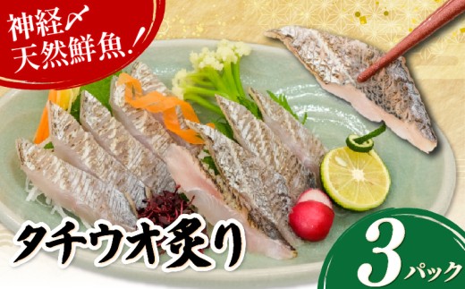 タチウオ炙り 3パック(50g×3) 太刀魚 タチウオ 国産 神経締め 天然 鮮魚 海鮮 魚介類 魚 さかな 刺し身 お造り さしみ 鮮度抜群 炙り あぶり おつまみ 肴 夕食 おかず 簡単調理 小分け 真空パック 冷凍 贈答 ギフト プレゼント 京都 八幡 八幡市 さかなやひろさん