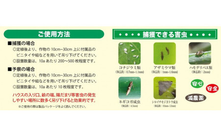 家庭菜園やビニールハウス栽培の必需品！害虫捕虫用粘着シート『NEW虫バンバン』20枚セット｜害虫対策 駆除 シート 強力 速効性 虫よけ 侵入※着日指定不可