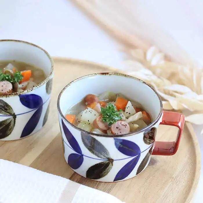 【波佐見焼】リーフ スープカップ ペアセット 食器 皿 【翔芳窯】 [FE160]  波佐見焼