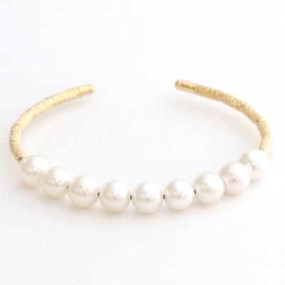 ふるさと納税 山梨市 K18あこや真珠バングル【6.5-7.0mm・長さ15cm】フリーサイズ |  | 01
