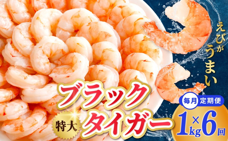 
                  【チョイス限定】特大ブラックタイガー 定期便 1kg×全6回 むきえび 30-40尾 背ワタなし【毎月配送コース】
                