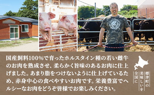 北海道産牛すき焼き用　部位おまかせ1kg(200g×5)　牛肉 赤身 熟成肉 モモ バラ 肩ロース