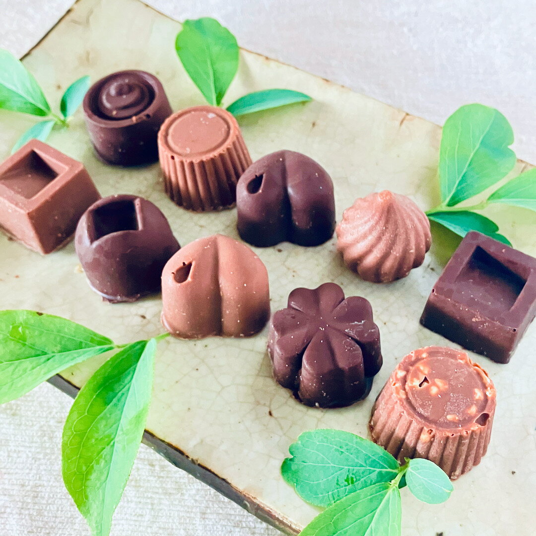 【ふるさと納税】ミニミルク&ビターチョコ詰合わせ＜10個＞白砂糖不使用 スイーツ お菓子 チョコレート プレゼント セット 詰め合わせ 冷蔵 送料無料