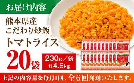 【全6回定期便】熊本県産 こだわり 炒飯 トマトライス 230g×20袋 合計4.6kg【ユーユーフーズ株式会社】[BHCS018]