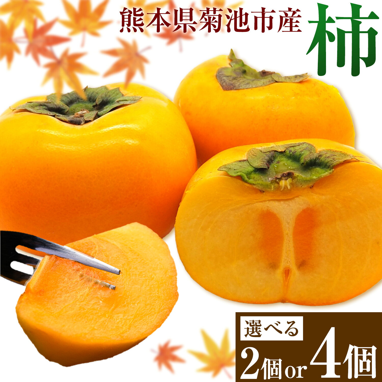 【ふるさと納税】柿 熊本県 菊池市産 選べる 2個 4個 ナチュレルファーム 《10月上旬-11月下旬頃出荷》 熊本県 菊池市 柿 かき フルーツ 果物 秋 旬