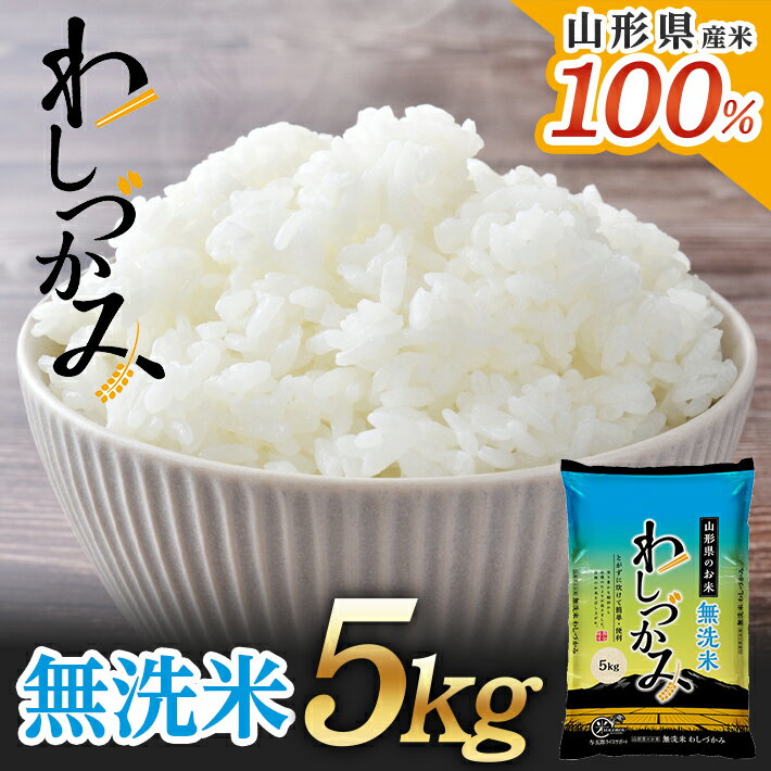 【ふるさと納税】無洗米 わしづかみ 5kg 山形県産米100% 複数原料米 ご希望の時期頃お届け ブレンド米 お米 庄内米 精米 白米 ごはん 東北 山形県 酒田市 庄内 農家直送 産地直送 発送時期が選べる