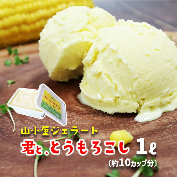 【ふるさと納税】とうもろこしアイス 1Lバルク 山小屋ジェラート「君と、とうもろこし」　ひんやり スイーツ プレゼント ギフト お取り寄せ お取り寄せ 岩手県 一関市 濃厚ミルク デザート 牛乳100％ 贅沢アイス ご当地アイス ご褒美 とうもろこし 不二家乳業 岩手県産牛乳