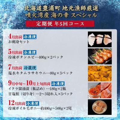 ふるさと納税 豊浦町 【定期便5回】地元漁師厳選 噴火湾産 海の幸 北海道 豊浦 TYUR028 |  | 01