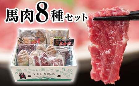 純国産馬肉8種セット 計2200g 熊本肥育 2年連続農林水産大臣賞受賞 送料無料 馬刺し 馬肉 馬スジ ホルモン 燻製 霜降り ハンバーグ 熊本県山江村《60日以内に出荷予定(土日祝除く)》