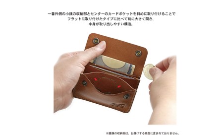 3部屋構造のワイドオープンウォレット　バンナイズ オイル シュリンク レザー 本革 財布 コンパクト カード 収納 ファッション小物  ビンテージキャメル