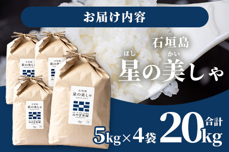 【日本一早い新米】令和５年産 石垣島産 星の美しゃ（ほしのかいしゃ）20kg（5kg×4袋）【産地直送 沖縄県 石垣市 石垣島 米】MK-5