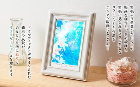 箱根の名所シリーズ「芦ノ湖」デジタル版画・木製フォトフレーム「湖水の舞姫 ～芦ノ湖～」