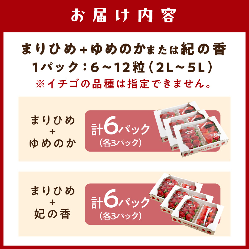 農園直送！完熟イチゴ食べ比べセット2種 6パック《先行予約》2027年1月中旬頃から順次発送予定【配送不可地域：北海道・沖縄・離島】【1225】