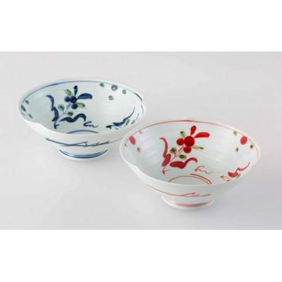 ふるさと納税 長崎県 【波佐見焼】φ18×7cm手描き鉢・丼2柄2個組 万歴　 1 20594