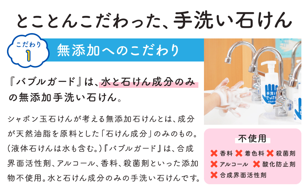 シャボン玉 手洗い せっけん セット （本体1本・詰替5袋） 無添加 石鹸 ハンドソープ 泡タイプ 詰め替え ポンプ 泡ハンドソープ 日用品