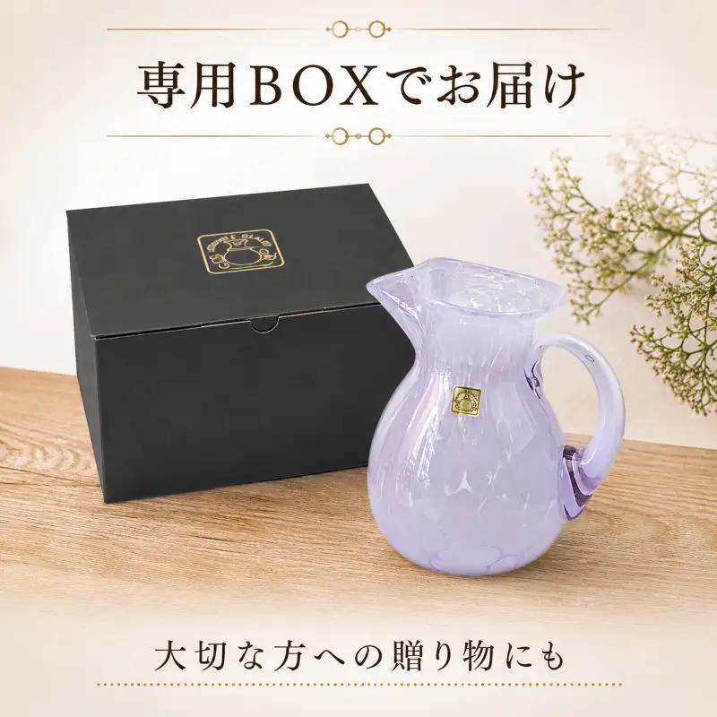 手造り 吹きガラス 水差し 紫 フラワーベース biidoro007_3