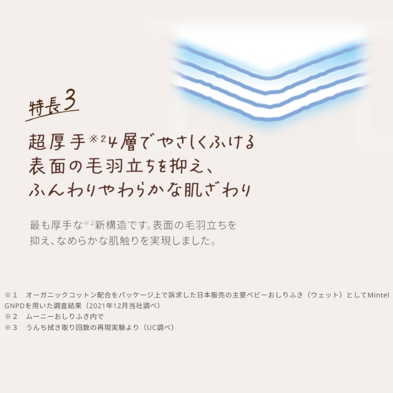  ムーニーおしりふき　極上の肌ふわごこち 詰め替え 50枚 3個パック×8個セット ベビー 赤ちゃん ユニ・チャーム