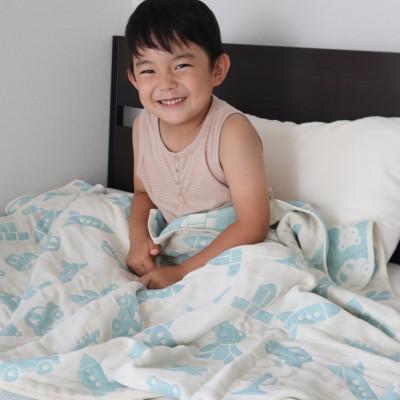 ふるさと納税 泉佐野市 【babybear】泉州南部織 6重ガーゼハーフケット(ブルー) 010B1073 |  | 02