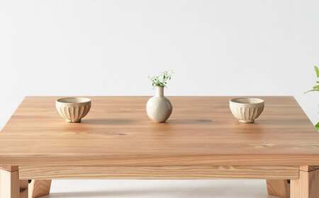 【 受注生産 】 国産杉材を使った木のぬくもり漂うモリローテーブル100 【 横幅 100cm 】