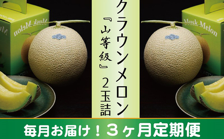 クラウンメロン　山×2玉【3ヶ月定期便】【配送不可：離島】 果物類 メロン青肉 