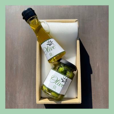 ふるさと納税 山梨市 山梨 はぎふる　≪自社農園産≫手摘みオリーブオイル と ≪自家製≫オリーブ塩漬けのセット |  | 01
