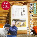 【ふるさと納税】【栽培期間中無肥料無農薬】瀬戸内三原 羊飼いのこしひかり 玄米2.5kg 002009