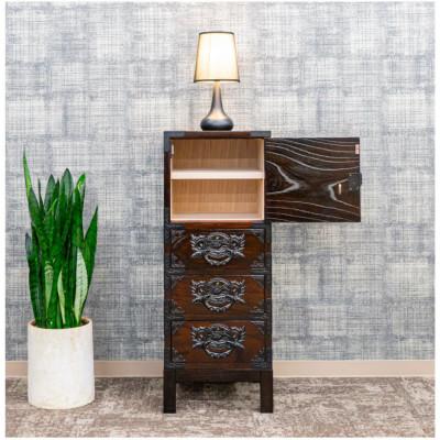 ふるさと納税 利府町 仙台箪笥35巾脚付すきまチェストKC-120B 拭き漆塗り　お申込書返送後1ヵ月〜4ヵ月程度でお届け |  | 01