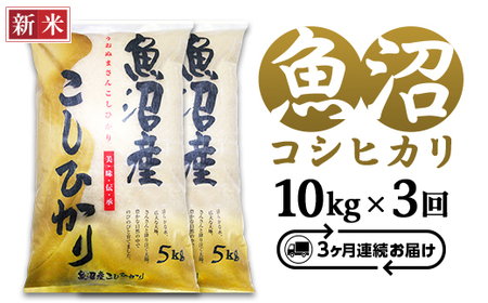 C2-7K103C【3ヶ月連続お届け】新潟県魚沼産コシヒカリ10kg（5kg×2袋）（長岡川口地域）