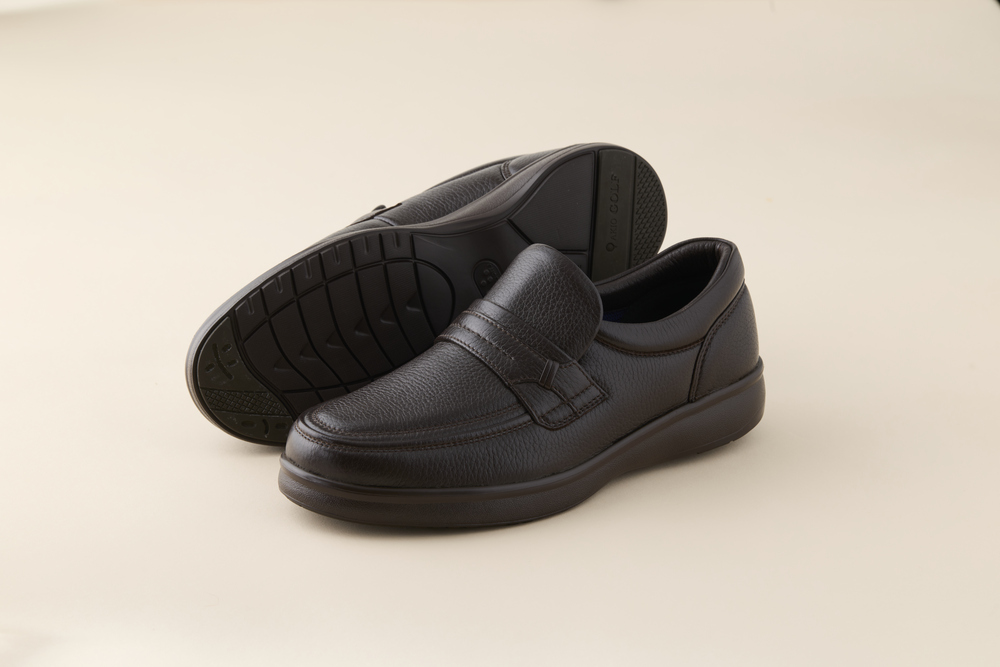 AKIO GOLF 5011 4E DR(Dブラウン) 柔らかい鹿革使用 26.5cm オーソライト エクストラライトラバー付きEVA 茶 靴 シューズ ゴルフ メンズ 鹿革 本革 革靴 紳士靴【（株