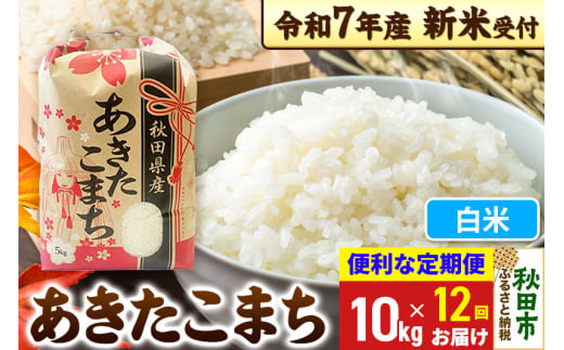 《令和7年産 新米受付》《定期便12ヶ月》 あきたこまち 10kg(5kg×2袋) 【白米】秋田県産 こまちライン