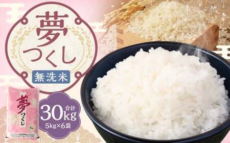 【令和7年産】 無洗米 食味鑑定士厳選 夢つくし 30kg（5kg×6袋） 米 こめ コメ お米 精米 単一原料米 ごはん ご飯 ライス おにぎり