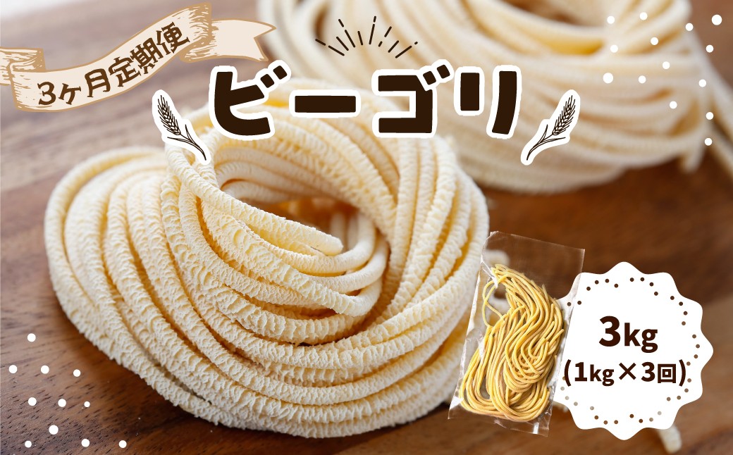 
                  パスタ ビーゴリ 3ヶ月定期便｜生パスタ パスタ 簡単 本格 ロングパスタ ビーゴリ 定期便 3ヶ月 連続 小麦 美味しい おいしい 楽しい おうちごはん 簡単ご飯 コナリエ 群馬県 前橋市
                