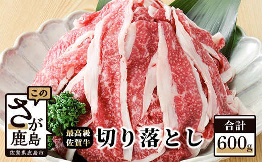 B-105 最高級ブランド 佐賀牛 【切落し 600g】 佐賀 牛肉 牛 肉 佐賀産 佐賀県 鹿島市 冷凍 高級肉 切り落とし オススメ イチオシ 美味しい