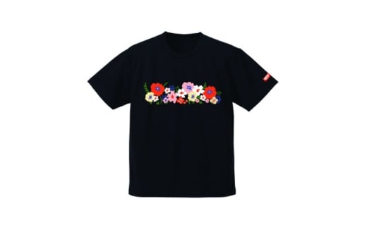 JTTA公認　卓球ユニフォーム＜男女兼用(ドライ):Lサイズ＞フラワー2　ブラック【1670994】