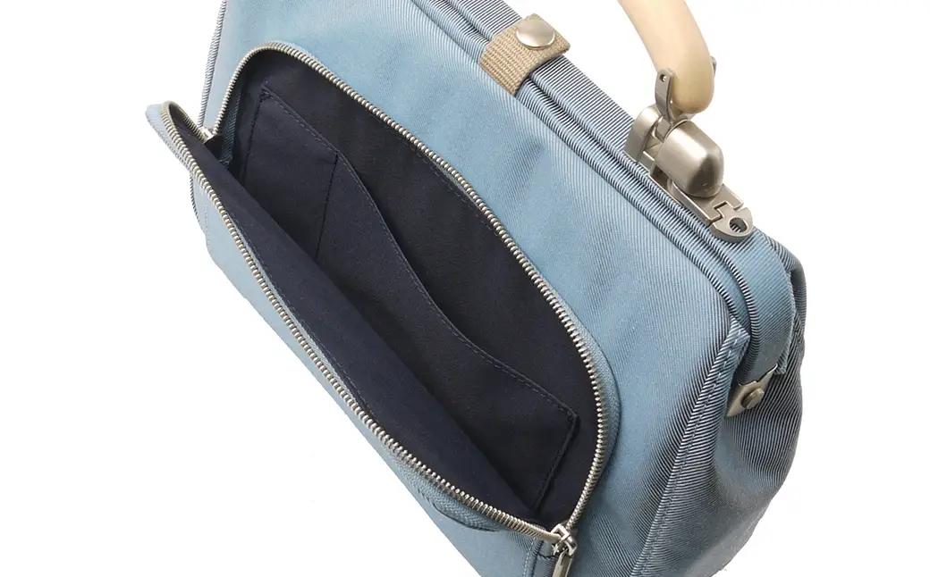 豊岡鞄 for the blue ミニダレスバッグ 3701 ドルフィンブルー / 足立 ダレスバッグ コンパクト 3WAY 手提げ リュック ショルダーバッグ タブレット 収納 レディース メンズ 