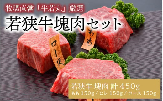 
牧場直営「牛若丸」厳選 若狭牛塊肉セット 計450g [B-1852]
